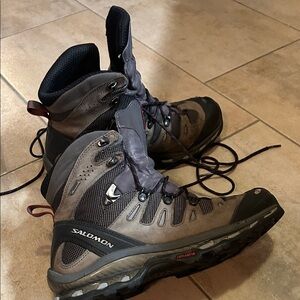 Salomon Gray and Black Hiking Boots